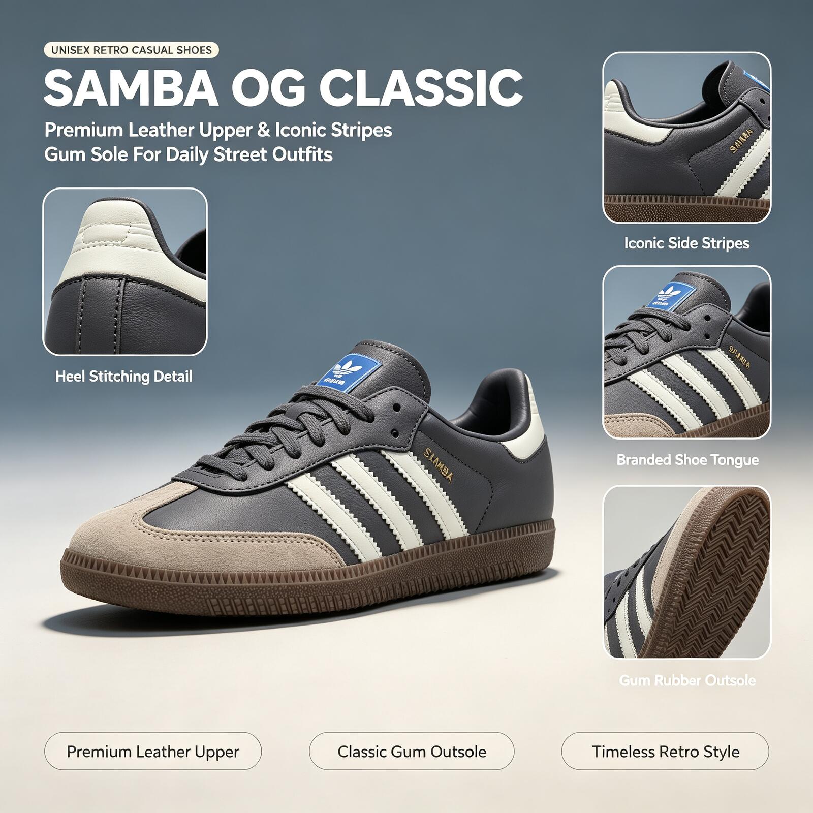 Official Adidas Genuine SAMBA  - Adidas Shoes Samba 评论和价格