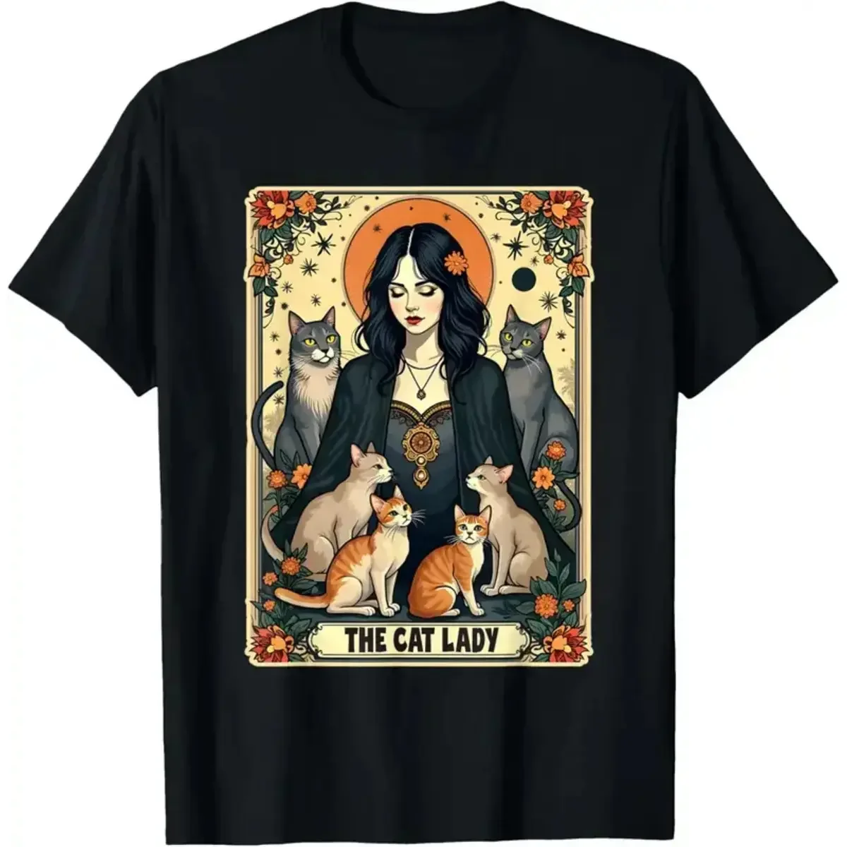 Unisex The Cat Lady Tarot Card - Undershirt Crew Neck 评论和价格