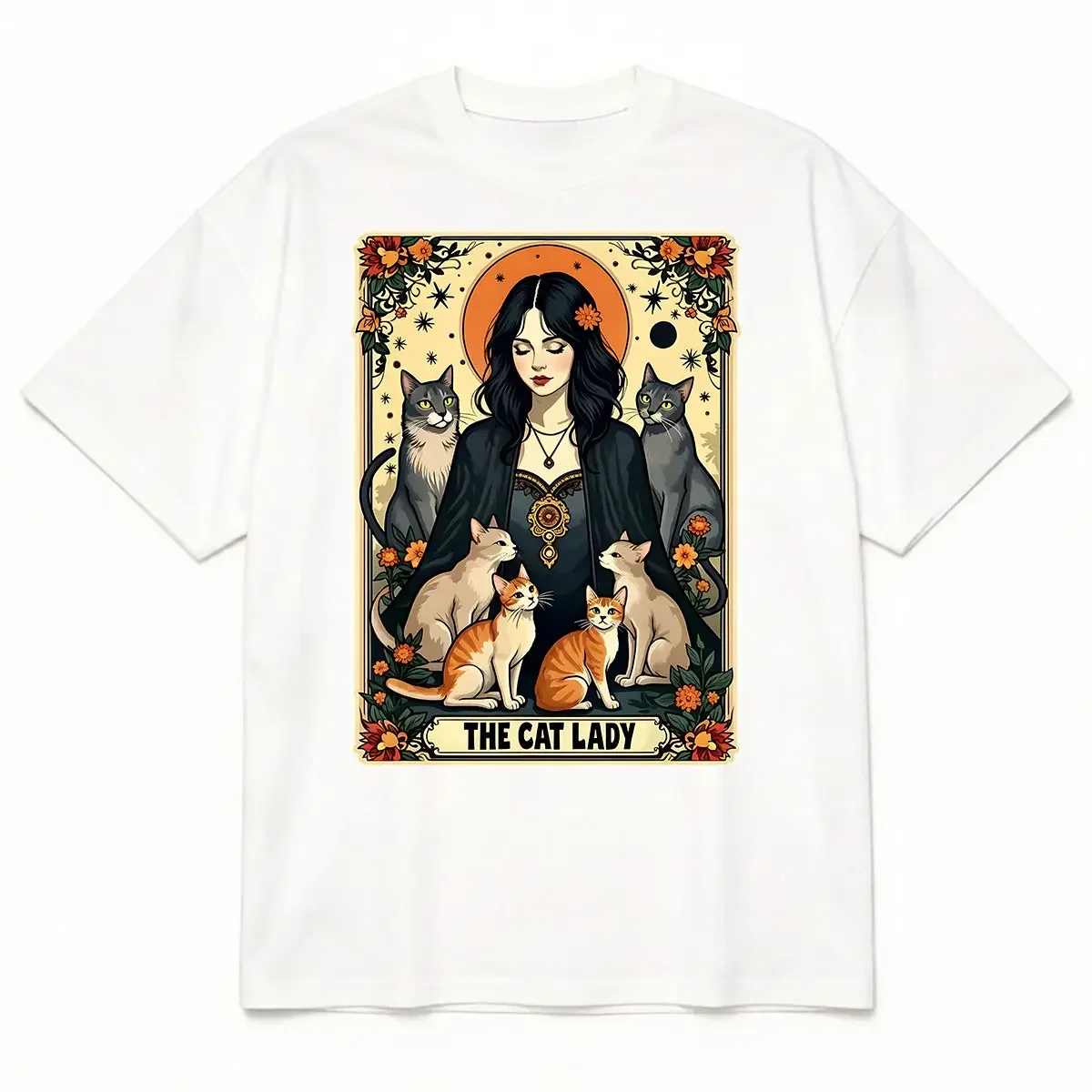 Unisex The Cat Lady Tarot Card - Undershirt Crew Neck 评论和价格