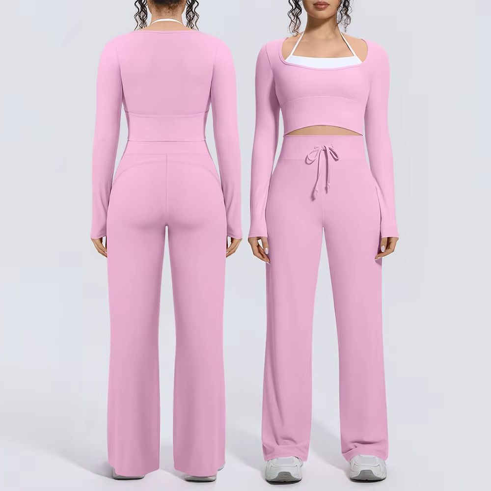 Women Yoga Suit 2PCS Square Ne - Compression Long Pant 评论和价格