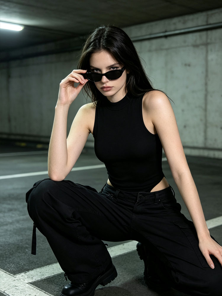Women's Basic Sleeveless Mock  - Tank Top Ribbed 评论和价格